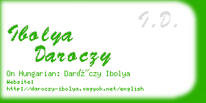 ibolya daroczy business card